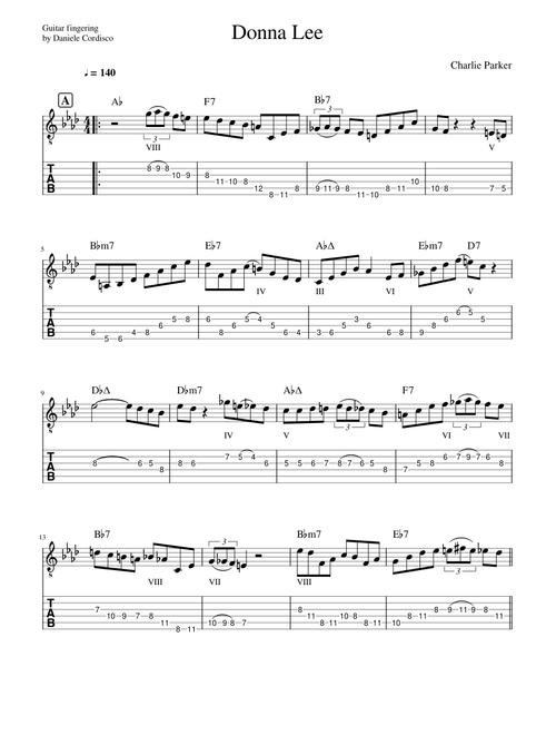 Donna Lee (guitar melody)