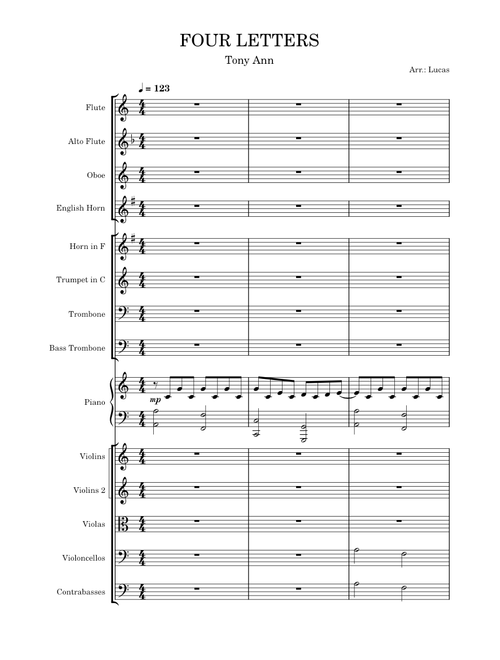 FOUR LETTERS – Tony Ann Orchestral version