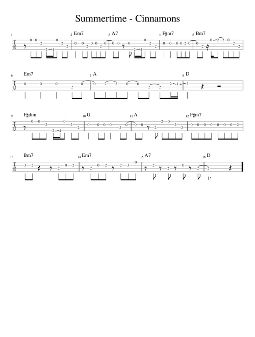Cinnamons - Summertime (Ukulele)