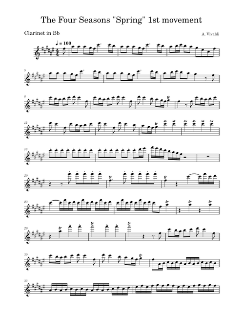 The Four Seasons Spring 1st movement