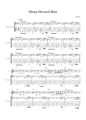 Play Official version of Sharp dressed man Sheet Music by ZZ Top for Vocals, Guitar | MuseScore.com Play Official version of Sharp dressed man Sheet Music by ZZ Top for Vocals, Guitar | MuseScore.com
