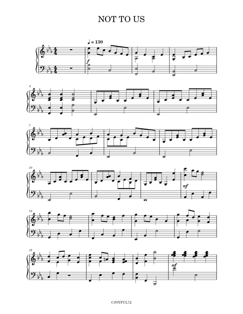 NOT TO US piano tutorial
