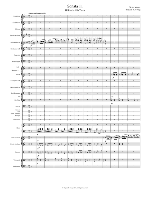 Mozart: Sonata 11-III Marcia Alla Turca Orchestrated
