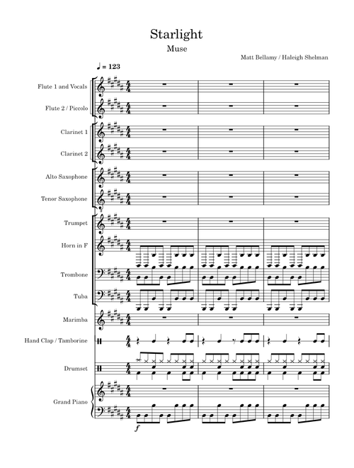 Starlight - MUSE – Matt Bellamy Starlight - Muse Concert band arrangement