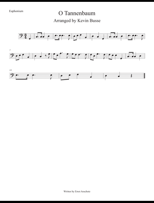 O Tannenbaum (Easy key of C) Euphonium (Arr. Kevin Busse) (Euphonium Solo)