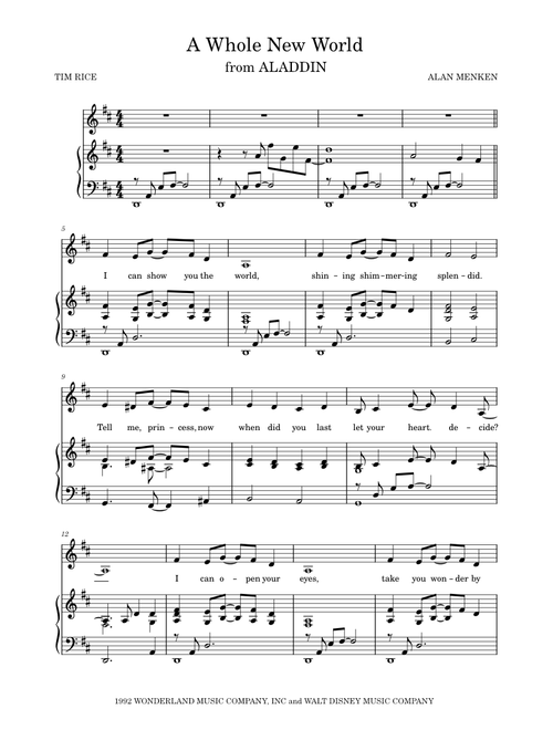 A Whole New World – Alan Menken