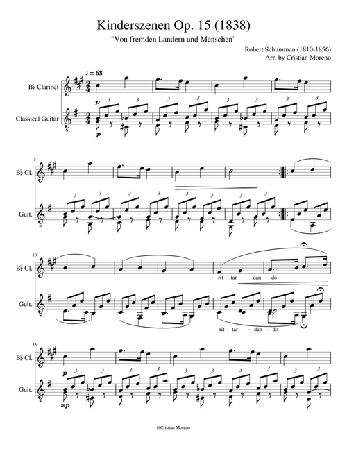 Kinderszenen Op. 15 no. 1