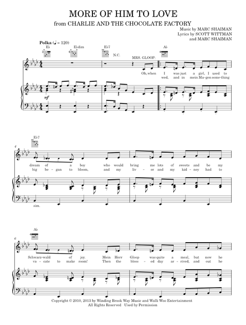 More Of Him To Love - Marc Shaiman and Scott Wittman (Piano-Vocal-Guitar)
