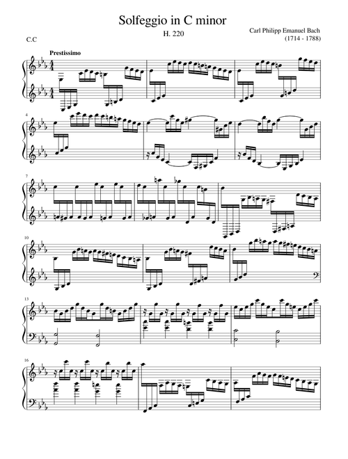 Solfeggietto in C Minor – Carl Philipp Emanuel Bach