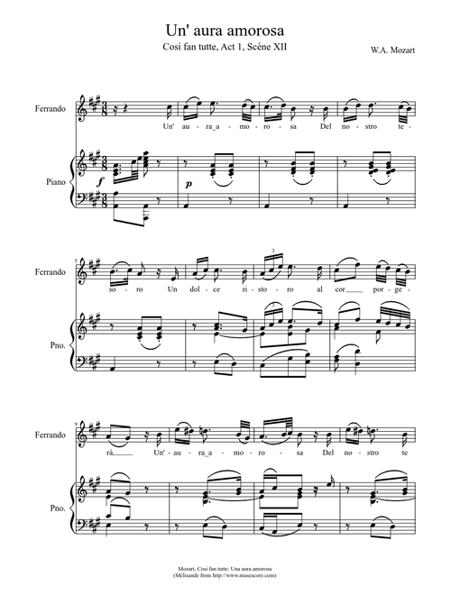 Mozart, Cosi fan tutte: Una aura amorosa
