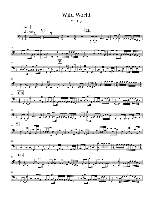 Wild world – Mr. Big (original bass)