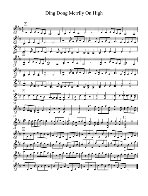 Ding Dong Merrily On High - Solo Violin (Arr. Hannah Strickland) - Traditional Christmas Tune (Violin Solo)