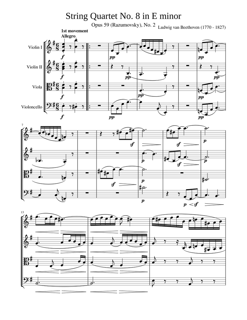礼真琴 / Culmination history of songs Beethoven, String Quartet op.59,2 - Video Score - Tokyo