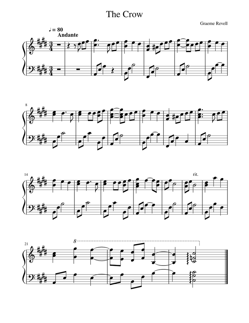 The Crow Sheet music for Piano (Solo)