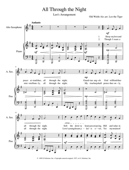 All Through the Night (MS4 Version) - Traditional Welsh Air