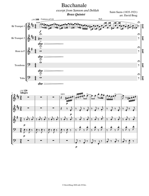 BACCHANALE - Brass Quintet