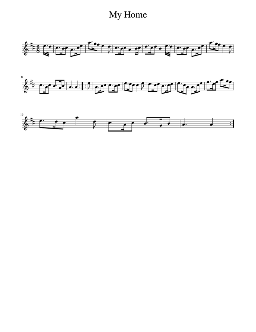 My Home Sheet Music for Piano (Solo) easy