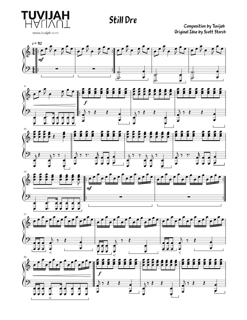 Still Dre Composition Sheet music for Piano Solo Musescore