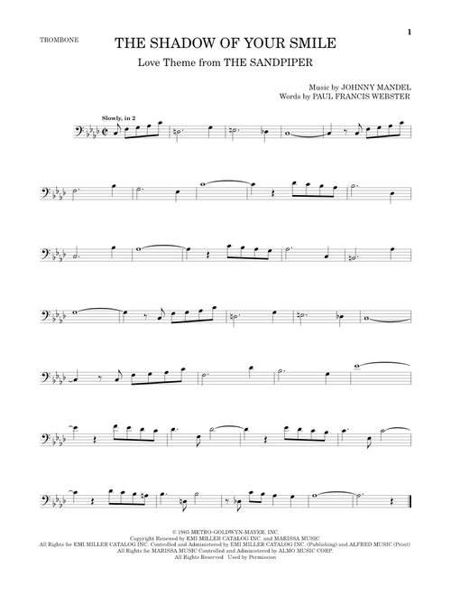 The Shadow Of Your Smile - Johnny Mandel, Paul Francis Webster (Trombone Solo)