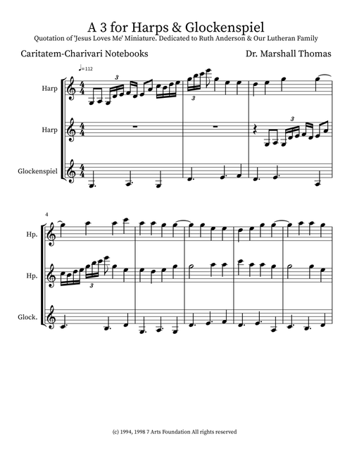 A 3 for Harps & Glockenspiel - Celebrity Chamber Players (Small Ensemble)