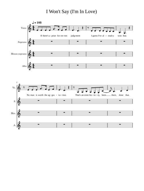 I Won't Say (I'm In Love) – Alan Menken I Won't Say  I'm In Love