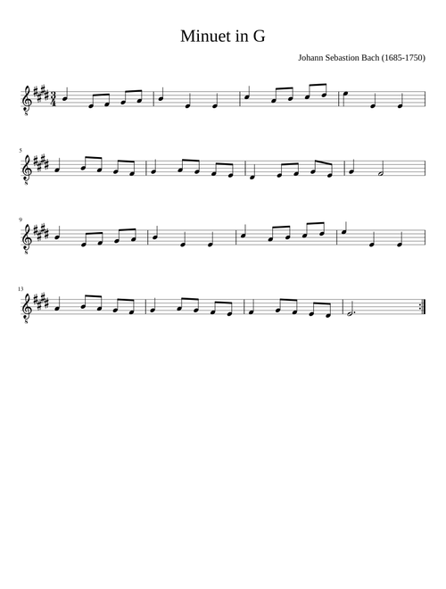 Minuet in G para sax alto
