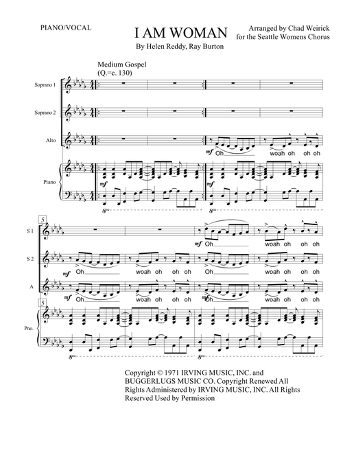 I Am Woman (Arr. Chad Weirick) - Helen Reddy (Choral, SSA)