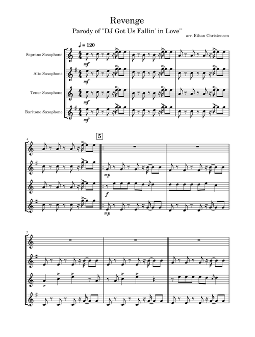 Revenge – CaptainSparklez (for Sax Quartet/Sax Ensemble)
