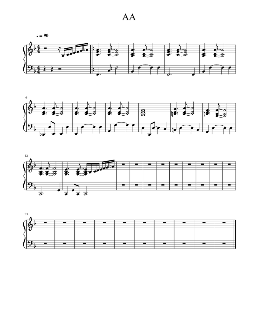 AA Sheet Music for Piano (Solo) easy | MuseScore.com