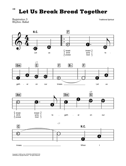 Let Us Break Bread Together - Traditional Spiritual (E-Z Play Today)