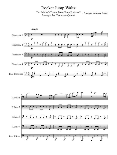 Rocket Jump Waltz for Trombone Quintet