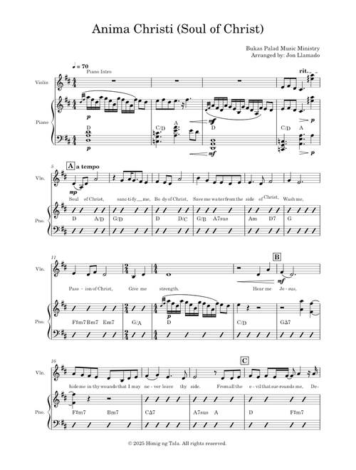 Anima Christi (Soul of Christ) - Bukas Palad Music Ministry