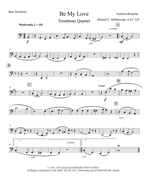 Be My Love (Arr. Michael C. McDonough, A.S.C.A.P) - Nicholas Brodszky, Sammy Cahn (Small Ensemble)