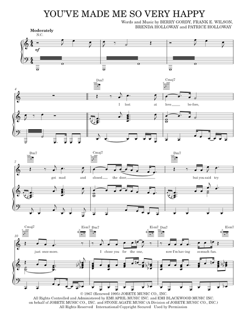 You've Made Me So Very Happy - Blood, Sweat & Tears, Brenda Holloway, Gloria Estefan (Piano-Vocal-Guitar)