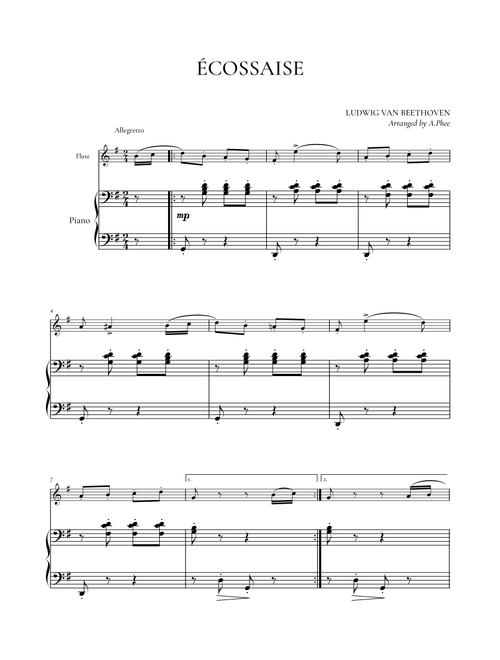 Écossaise - WoO 23 (Arr. Phee) - Ludwig Van Beethoven (Flute and Piano)