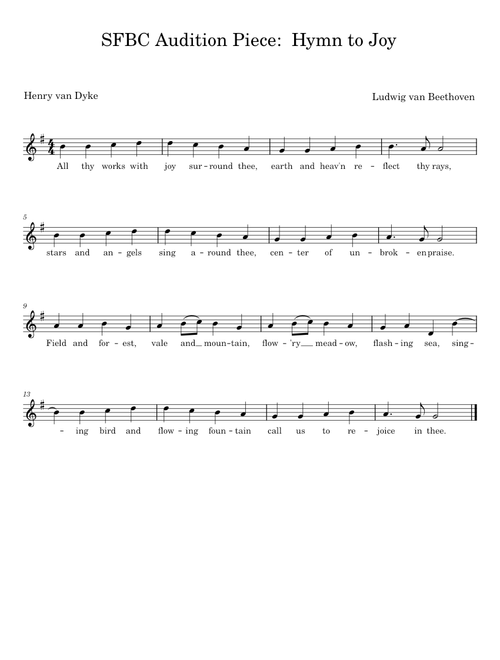 Hymn To Joy - Ludwig Van Beethoven