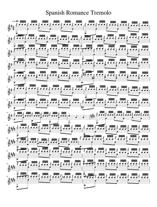 Spanish Romance with tremolo technique