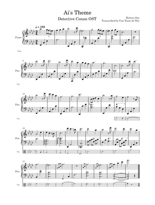 Ai's Theme (from Detective Conan) – Katsuo Ono (piano transcription + viola backing)