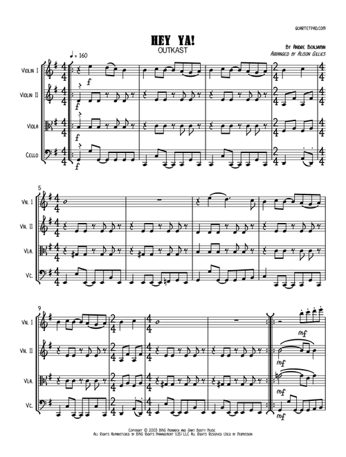 Hey Ya! (Arr. Alison Gillies) - OutKast (String Quartet)