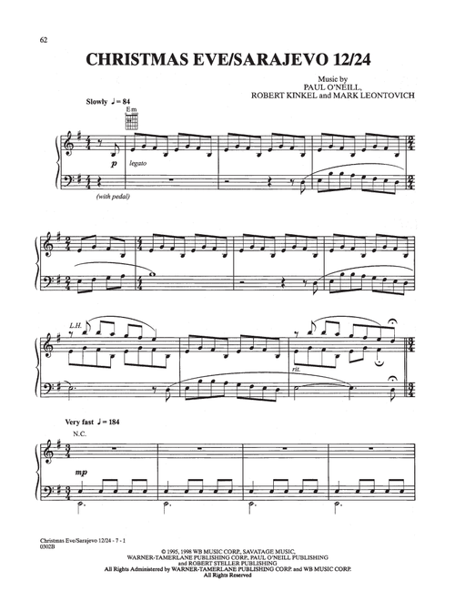 Christmas Eve/Sarajevo 12/24 - Trans-Siberian Orchestra (Piano Solo)