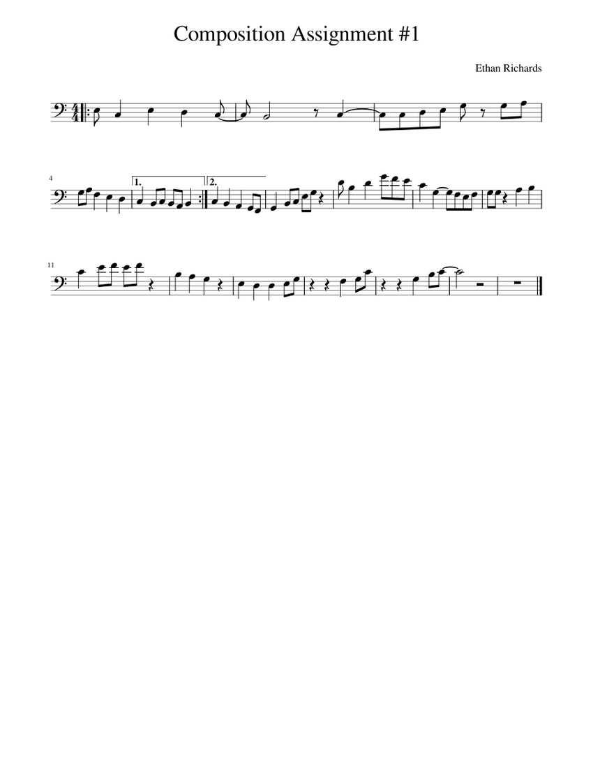 Composition_Assignment_#1 Sheet music for Piano (Solo) Easy | Musescore.com