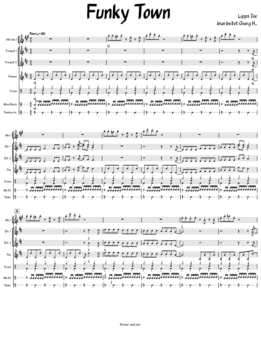 Funky Town – Lipps Inc. Funky Town Stone Brass1 Sheet music for ...