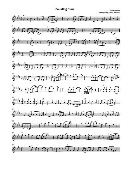 Counting Stars (Arr. Sandy Herrault) - OneRepublic (Violin Solo)