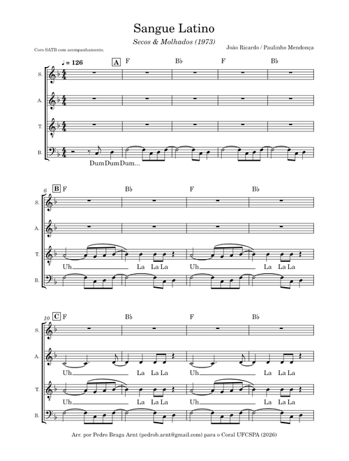 Sangue Latino - Arr. Pedro Arnt