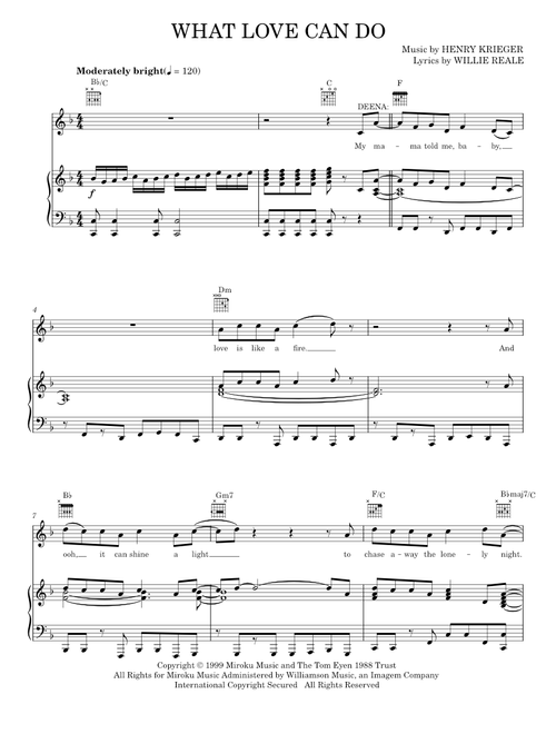 What Love Can Do - Dreamgirls Musical, Tom Eyen (Piano-Vocal-Guitar)