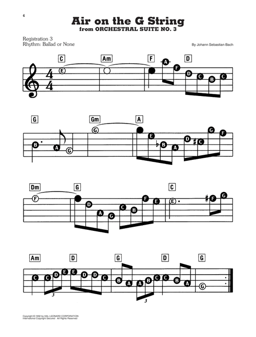 Air (Air On The G String) - Johann Sebastian Bach (E-Z Play Today)