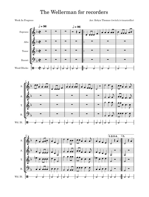 The Wellerman – Misc Traditional - Arranged for recorders