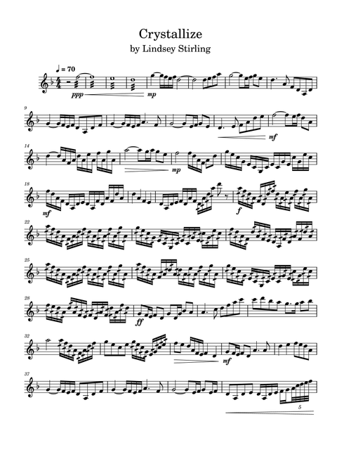 Crystallize (Arr. Anya Alston) - Lindsey Stirling (Violin Solo)