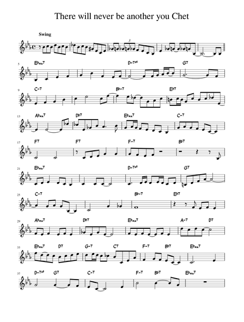 There will never be another you - Chet Baker Opening solo