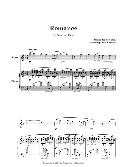 Romance (Arr. Steven Nunes) (Flute and Piano)